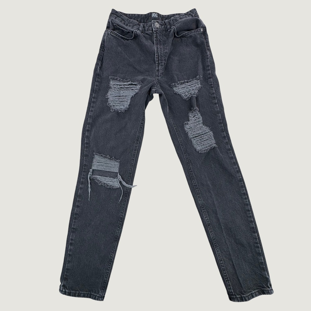 BDG Urban Outfitters Mom High-Rise Distressed Black Tapered Jeans 27
